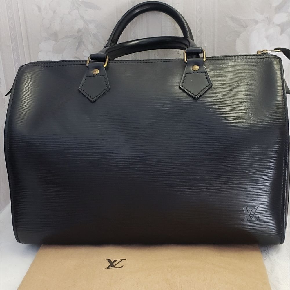 Louis Vuitton Epi Speedy 35 Black With Dust Bag